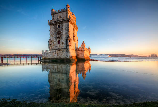 Afternoon  at the Belem Tower, or "Tower of St Vincent", Lisbon, Portugal Afternoon  at the Belem Tower, or "Tower of St Vincent", Lisbon, Portugal lisbon photos stock pictures, royalty-free photos & images