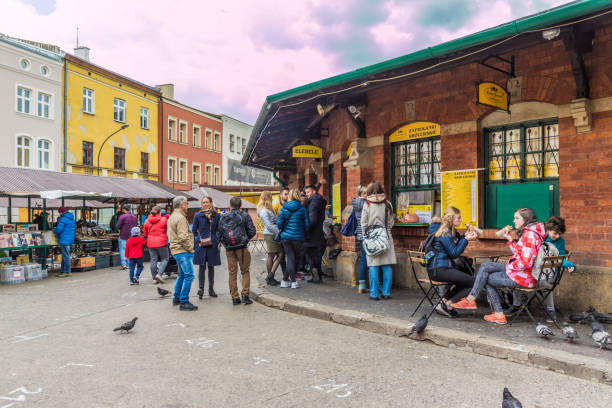 Kazimierz Krakow Poland. May 7 2019. A market scene in Kazimierz in Krakow