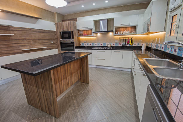 istock Modern kitchen design in a luxury apartment 1182236686