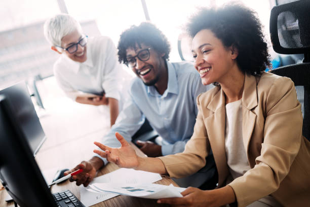 istock Successful business group of people at work in office 1182241858