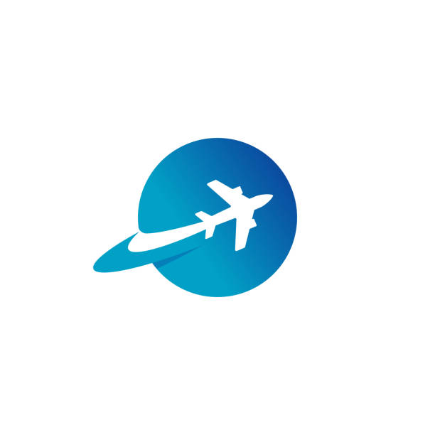 illustrations, cliparts, dessins animés et icônes de flying plane for travel logo design template - logo avion