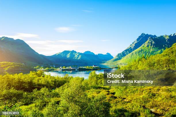 Spectacular Mountain Scenery Of Lofoten Islands Norway Stock Photo - Download Image Now