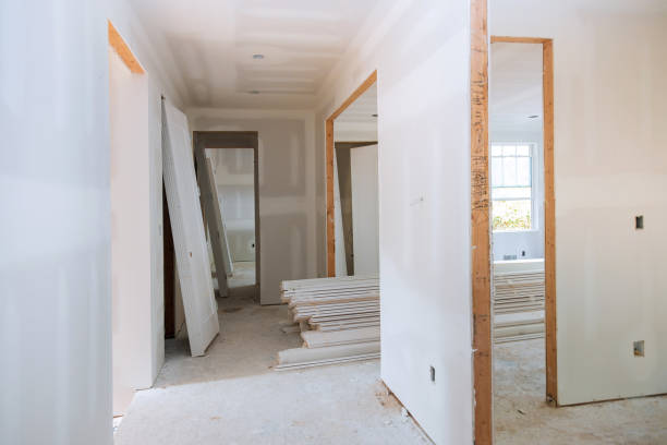 istock Interior construction of housing project with door installed 1182245467
