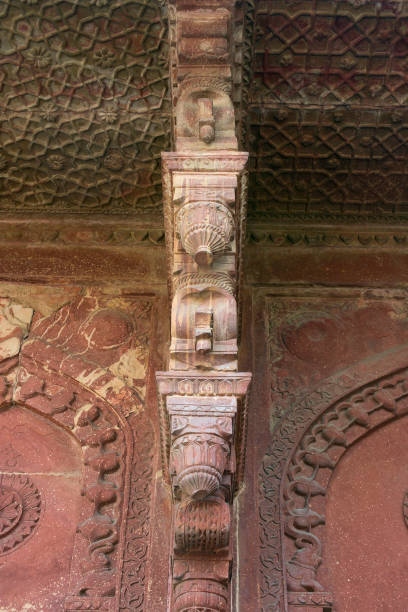 Fatehpur Sikri, Agra, India. Agra, Uttar Pradesh / India - February 7, 2012 : A beautifully carved wal and the serpentine brackates at the Birbal's palace in the courtyard of the Jodhabai's palace in Fatehpur Sikri, Agra. jodha bai's palace stock pictures, royalty-free photos & images