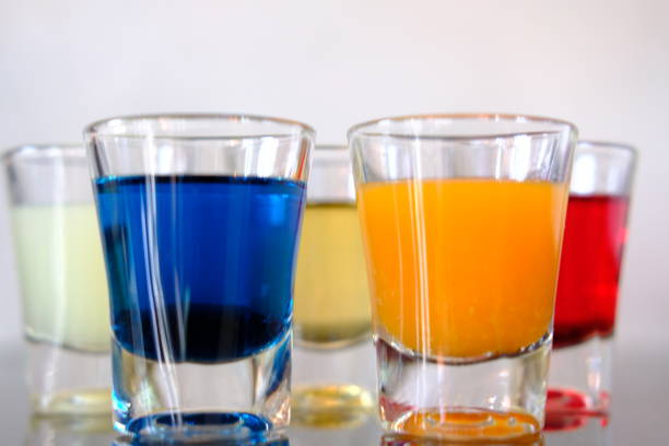 Cocktail shots glass on the table