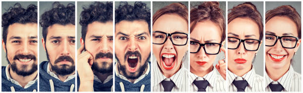 istock woman and man expressing different emotions 1182252529