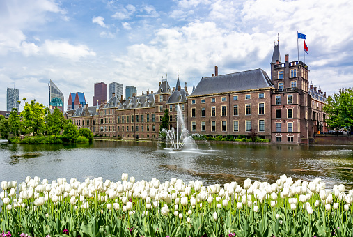 Binnenhof building (Dutch parliament) in Hague, Netherlands