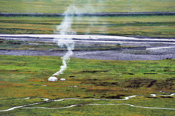 istock tibetan tent on the grassland 1182252780