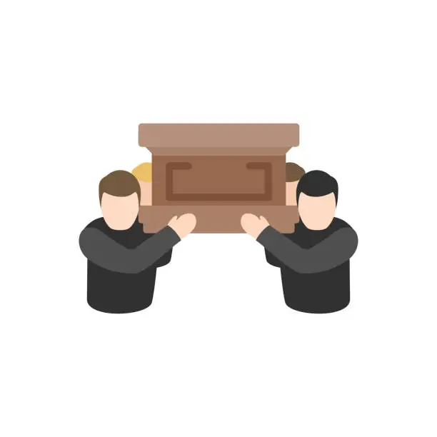 Vector illustration of People carry the coffin