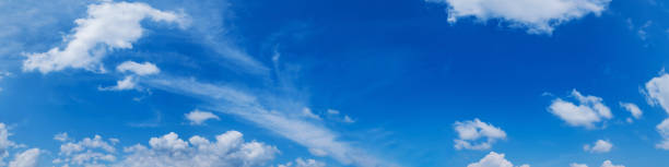 istock Panorama sky with cloud on a sunny day. Beautiful cirrus cloud. 1182259843