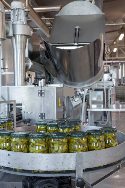pickles in jars stock photo