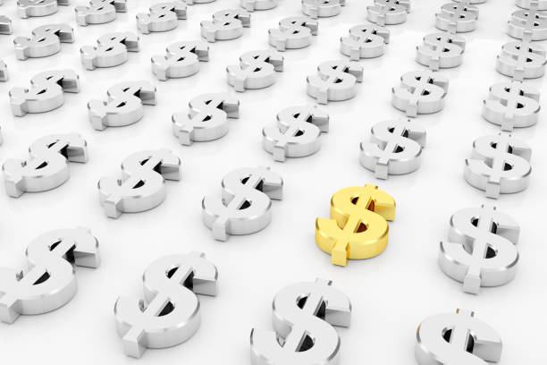 istock Golden dollar sign. 3D rendering. 1182264725