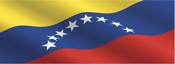 Vector illustration of Venezuelan Flag Flying in the Wind