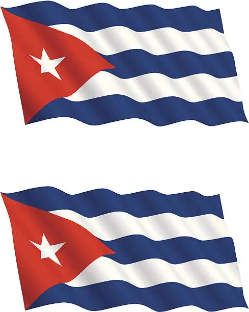 Vector illustration of Cuban Flag Flying in the Wind