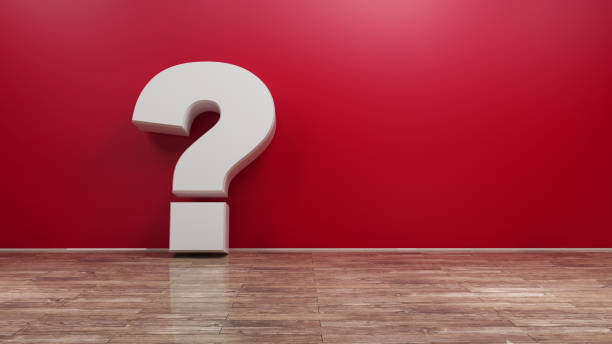 istock Question mark on wooden floor and red wall background. 3d rendering 1182266811