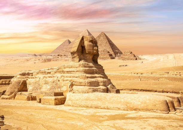 istock Gorgeous Sphinx in front of the Giza Pyramids, Egypt 1182266939