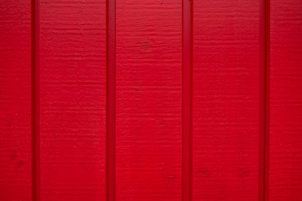 istock Red painted wood striped textured 1182267157