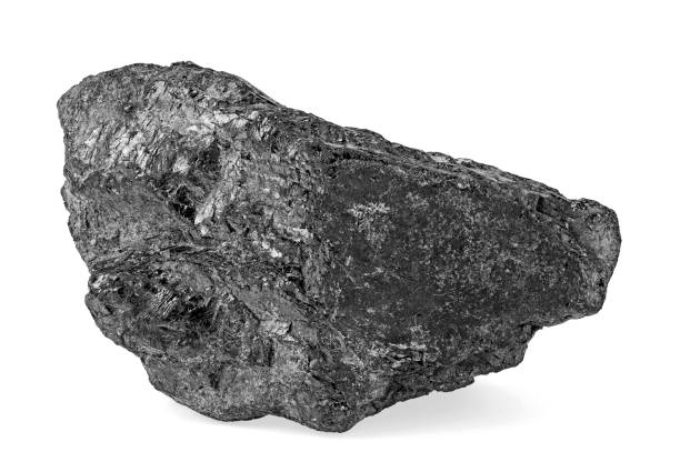 istock Coal isolated on white background, close up. 1182268073