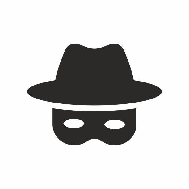 Spy icon. Vector icon isolated on white background. anonymous person icon stock illustrations