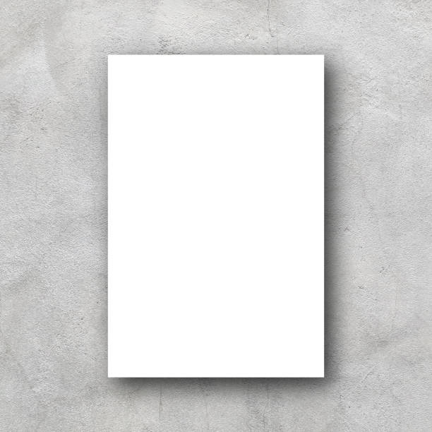 white mockup poster billboard on retro grey color cement background for design for presentation content on display concept