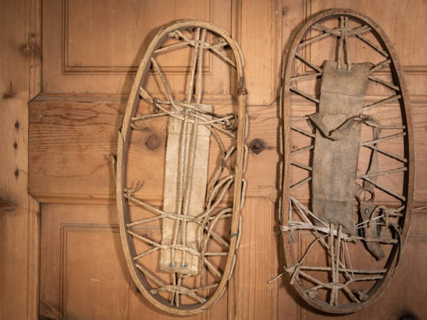 istock a pair of very old snowshoes 1182274724