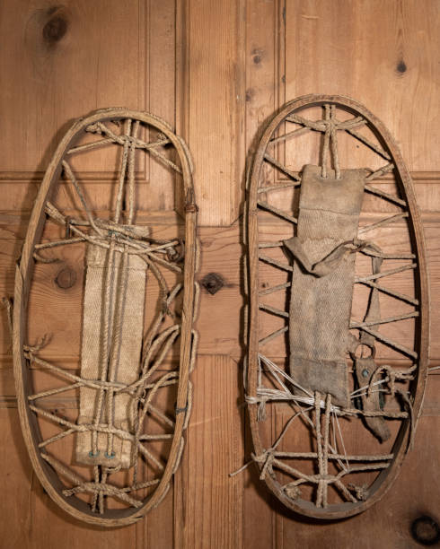 istock a pair of very old snowshoes 1182274769