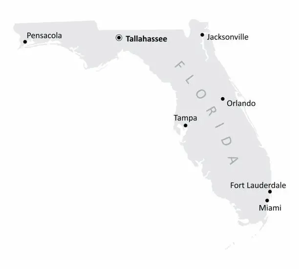 Vector illustration of Florida isolated map