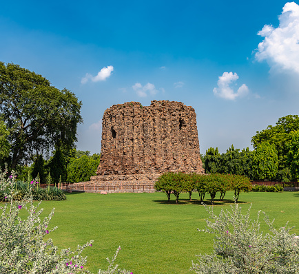 Incomplete Structure of ALAI MINAR .The construction of this monument was planned by Sultan of Delhi Alauddin Khilji (of the Khilji Dynasty) inside the Qutab Minar Complex  .