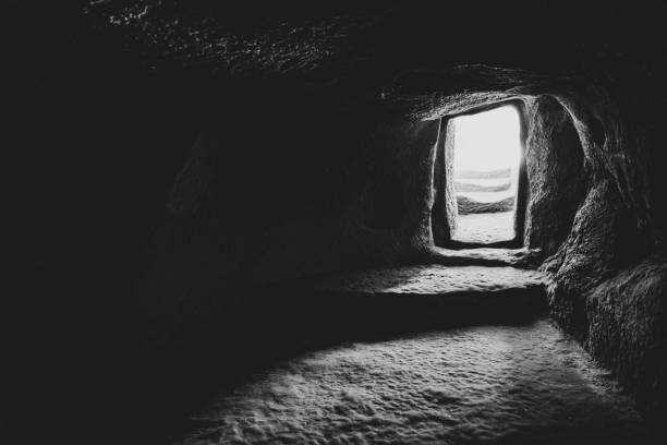 istock Doorway leading from dark to light 1182284878