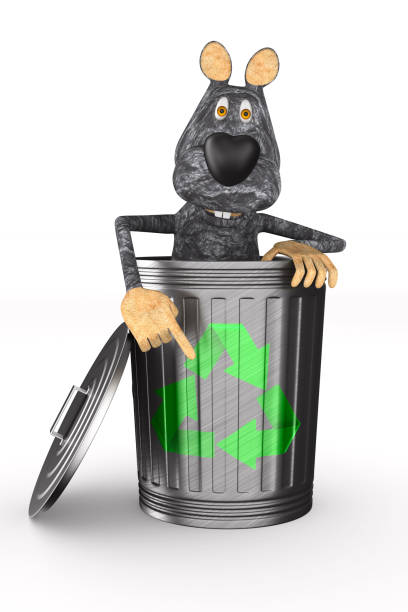 A trash can filled with trash (fast food bag, empty disposable plastic cup and a book)