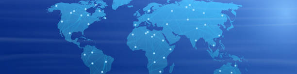istock Blue World Map, continents of the planet, globalization, world communications, Social Network - vector 1182284995