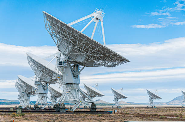 VLA Radio Telescope Searching Very Large Array Radio Telescope in Socorro New Mexico. radio telescope stock pictures, royalty-free photos & images