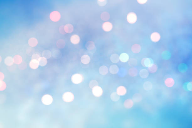 Abstract blurred soft blue beautiful glowing blinking bokeh