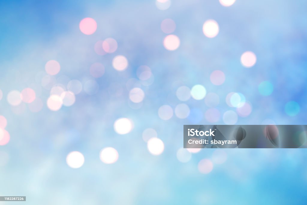 抽象 模糊 軟 藍色 美麗的 發光 閃爍 的 散景 - 免版稅背景 - 主題圖庫照片