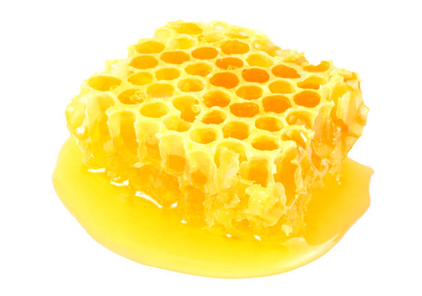 istock Honeycomb with honey isolated on white background 1182291759