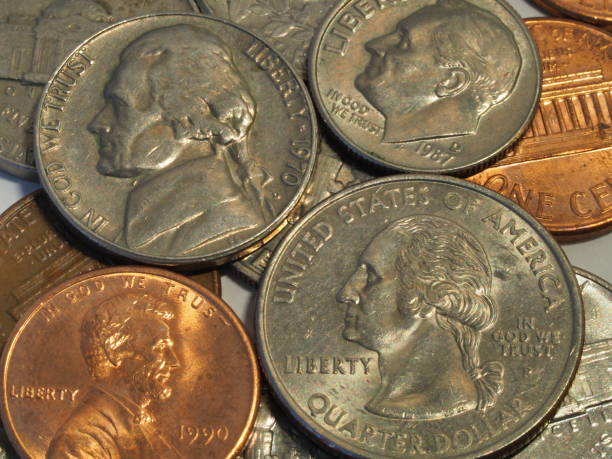 istock four presidents on US coins 1182292332