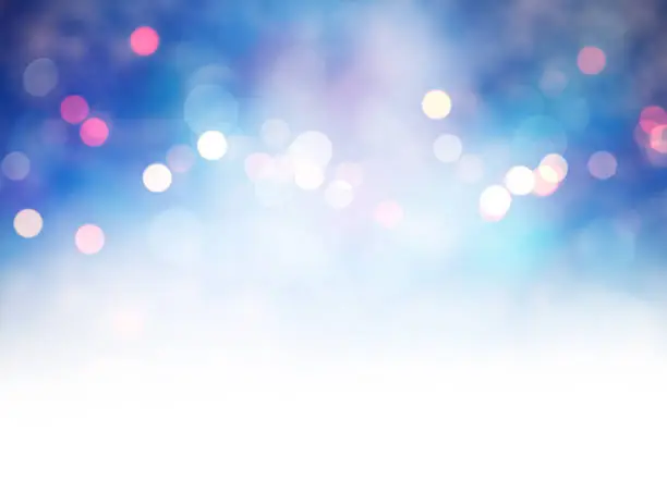 Photo of Blue Bokeh Lights Abstract Background