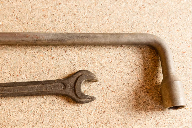istock car service design a pair of socket wrenches large and curved tool used to change wheels 1182293356