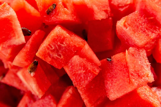 istock bright pattern juicy red watermelon delicious seasonal pattern cubes 1182297129