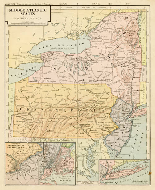 stadtplan mittelatlantikstaaten 1899 - south carolina map columbia south carolina usa stock-grafiken, -clipart, -cartoons und -symbole