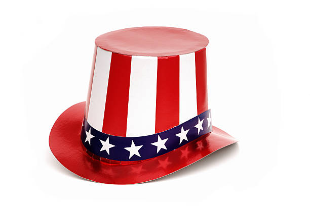istock Uncle Sam's Hat with red white blue stars and stripes 118230045