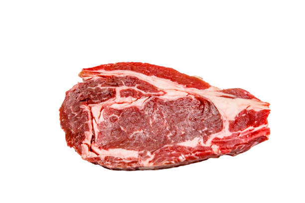 istock Entrecot (antrecot) marbled beef on white isolated background 1182301278