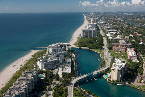 Aerial view Boca inlet stock photo
