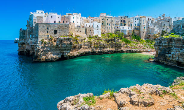 istock Panoramic sight in Polignano a Mare, Bari Province, Apulia (Puglia), southern Italy. 1182303839