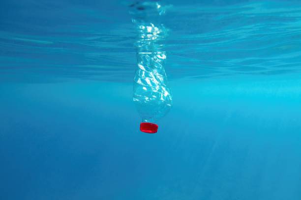 istock Plastic bottle floating in the blue sea water. World ocean contaminated by  plastic. Environment pollution concept. 1182303876