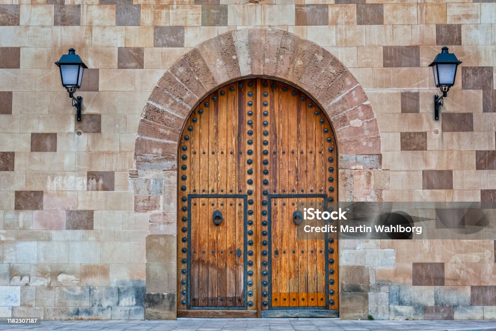 Old wooden gate Door Stock Photo