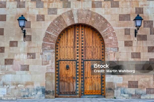 Old Wooden Gate Stock Photo - Download Image Now - Door, Castle, Wood - Material