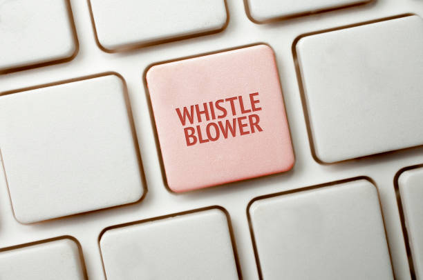 istock A Black keyboard with a red key and the whistleblower word 1182309371