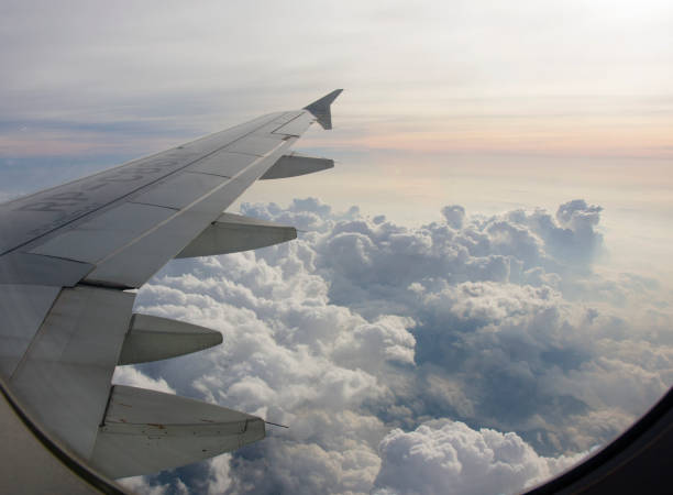 istock Under the wing of the plane 1182311217