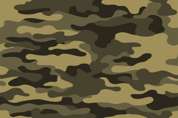 bezszwowy wzór kamuflażu - camouflage camouflage clothing military pattern stock illustrations